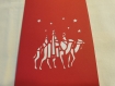 Carte les rois mages couverture en kirigami couleur rouge groseille et blanc