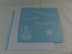 Carte garçon boule de neige en relief 3d kirigami couleur bleu alizé et blanc