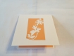Carte feuilles d'érable en relief kirigami 3d couleur grain cuir ivoire et clémentine