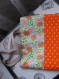 Sac cabas orange motif tissu japonais
