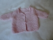 Gilet fille laine rose chiné taille 3 à 6 mois