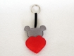 Porte clé koala, kawaii, dans un coeur, en feutrine, fait main, cadeau saint valentin