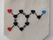 Fanion molécule de dopamine, décoration murale thème science, formule chimique, en feutrine, fait main, cadeau pour amoureux des sciences