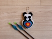 Cadeau tir à l arc, peluche panda, dans une cible, en forme de coeur, en feutrine, fait main