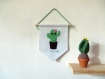 Fanion cactus kawaii, panneau de bienvenue, décoration murale entrée, en feutrine, fait main, cadeau de pendaison de crémaillère 