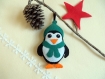 Pingouin en feutrine, décoration pour sapin de noël, à suspendre 