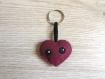 Porte clé coeur, rouge, orange, rose, ou bordeau, kawaii, en feutrine, fait main, petit cadeau d'amour