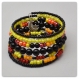 Bracelet fil mémoire noir, jaune orange et rouge