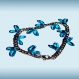 Bracelet en acier inoxydable et verre de république tchèque couleur bleu azur