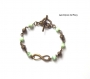 Bracelet vert pomme *signe infini* bronze verre fermoir toogle