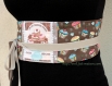 Ceinture obi cupcakes réversible