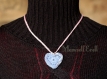 Collier à pendentif crochet cœur bleu