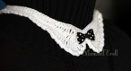 Col claudine crochet blanc aspect dentelle