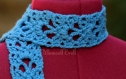 Écharpe crochet bleu céleste