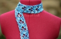Écharpe crochet chinée bleu et turquoise