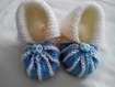 Chaussons bébé - bleu et blanc 