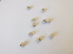Perles shambella crystal - blanche - 8 mm (lot de 5 perles)