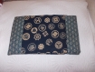 Housse pour tablette en tissu japonais fond marine et sceaux 