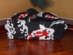 Furoshiki pour lunch box en tissu japonais fond noir et kois