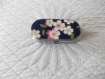Pilulier argenté recouvert de papier japonais fond marine et fleurs