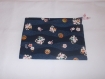 Pochette en tissu japonais avec fermeture éclair fond marine et chiens
