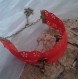 N°145 bracelet avec fermeture éclairen dentelle rouge
