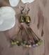 N° 419 boucles d'oreilles en bronze avec des perles de jades de multiples couleurs
