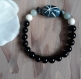 N°600 bracelet pour homme avec une perle de verre, des jade, des magnésite et des perles de gemme