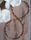 N°614 collier ras du cou argenté avec des perles de rocaille multicolores