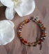 N°613 bracelet argenté avec des perles de rocaille multicolores