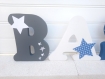 Lettre prénom en bois,lettre décoration chambre, lettre décoration bébé, prénom à poser, lettres décoratives personnalisé thème étoile 20cm