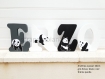 Lettre prénom  en bois, lettre chambre bébé, lettre décoration chambre, lettre à poser, prénom à poser, thème panda et étoiles 20cm