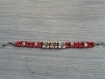 Bracelet perle fleur argent tibétain et perles rouge 