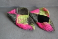 Chaussons en laine multicolores au crochet taille 37-38