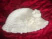 Bonnet / chapeau au crochet taille naissance , pur coton peigné tout doux !