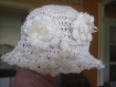 Bonnet / chapeau au crochet taille naissance , pur coton peigné tout doux !