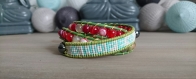 Hope, bracelet 3 tours avec perles de gemme et son arbre de vie
