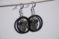 Boucles d'oreilles avec perles et anneaux en caoutchouc