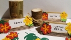 Lot de 10 marque-place personnalisé sur le thème hawai moana tropicale en kraft et fleurs en papier