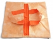 Sac à tarte en tissu couleur orange motif floral