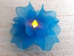 Bougie led avec fleur bleue en voile nylon 12 pétales   réf.126 