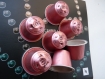 Bague ronde réalisée avec une capsule de café nespresso rose
