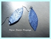 Boucles d'oreilles feuilles bleues réalisées dans des capsules de café nespresso
