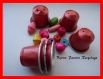 Boucles d'oreilles réalisées avec des capsules de café nespresso rouge