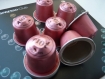 Collier réalisé avec capsules de café nespresso rose