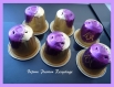 Collier réalisé avec des capsules de café l'or violette