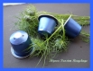 Collier réalisé avec des capsules de café nespresso bleues