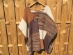 Poncho femme patchwork de laine et de points