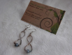 Boucles d'oreilles symbole de l'infini et perle grise