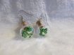 Boucles d'oreilles fioles fleurs vertes séchées